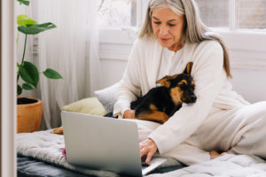 woman with dog