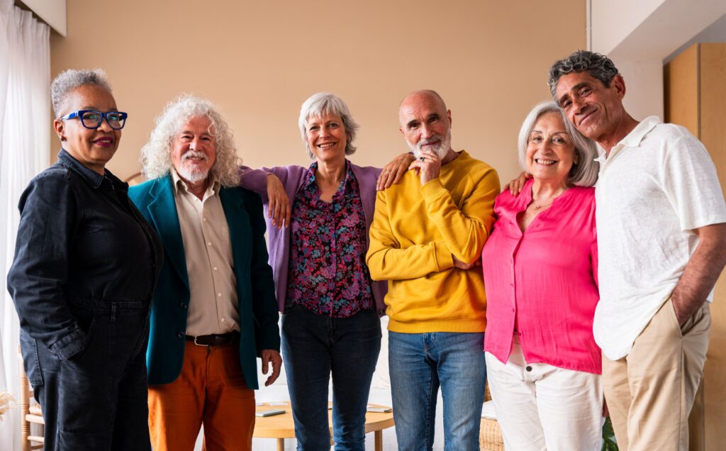 Group of mature adults smiling