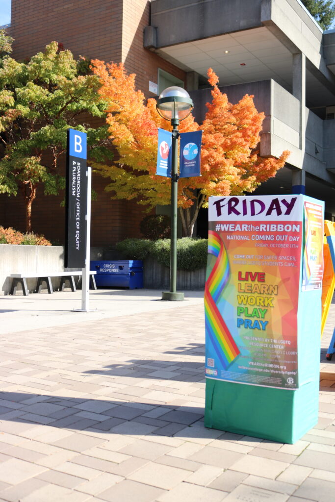 National Coming Out Day promotion on Bellevue College campus