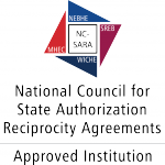 Red, white and blue logo for the National Council for State Authorization Reciprocity Agreements