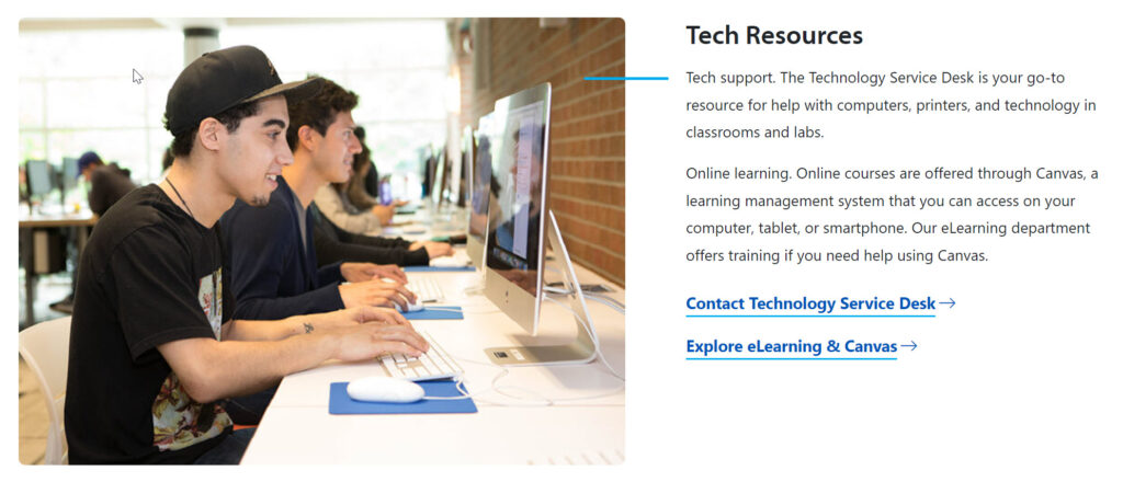 Under Tech Resources click Explore eLearning & Canvas