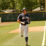 Picture of baseball player running towards camera