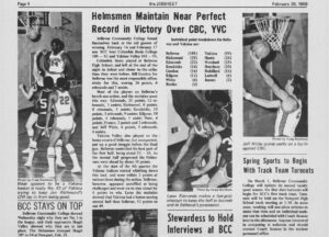 Basketball coverage from the school newspaper, The Jibsheet, on Feb. 26, 1968