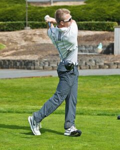 Chad Hall tore up the Avalon GC layout shooting an amazing 4-under par round of 68 en route to medalist honors and leading the BC men to the team title at the Cardinal Classic at Avalon GC.  photo by Rich Dworkis