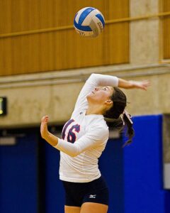 Loretta Forrest led Bellevue over Skagit Valley with 9 kills and 11 digs. photo by Rich Dworkis.