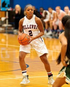 Mikayla Jones netted 58 points over the weekend to lead Bellevue to a third place finish at the Everett Tourney. photo by Rich Dworkis.