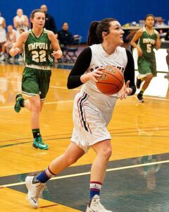 Freshman Vivienne McClean led BC with 13 points and 8 rebounds in the win at Skagit Valley. photo by Rich Dworkis.