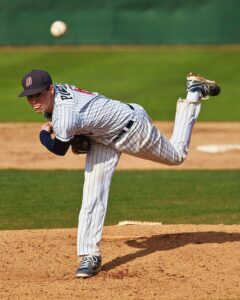 Corbin Powers pitched well but lost 4-1 to Lane on season opening weekend. photo by Rich Dworkis.