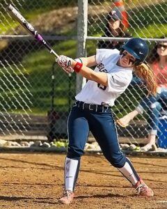 Leadoff hitter Emma Bedsworth had two hits and three RBI's in game one at Everett. photo by Rich Dworkis.