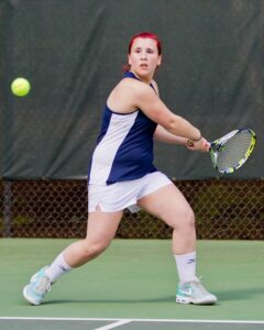 Kristy Braunston won number one singles against Skagit in straight sets. photo by Rich Dworkis. 