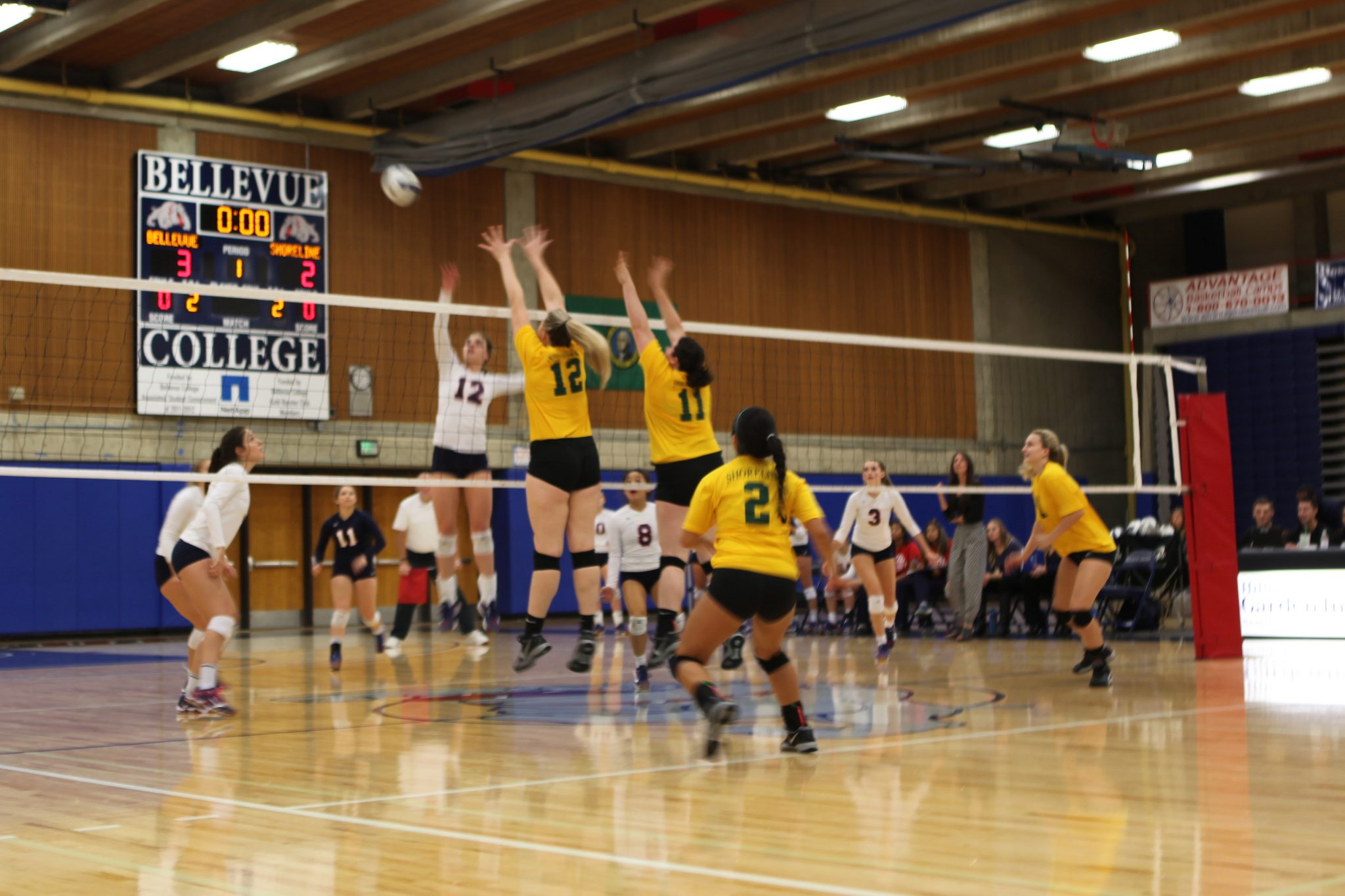 Audrey Saelens of Bellevue College hits a shot against Shoreline