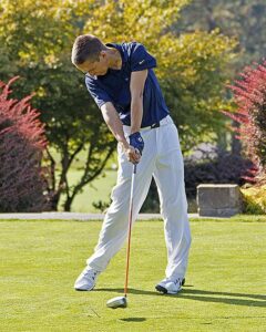 Brady Campbell had the low round in the field (70) on day one and finished second overall in the individual portion with a two-day total of 145 at the NWAC Match at Wine Valley. photo by Rich Dworkis.