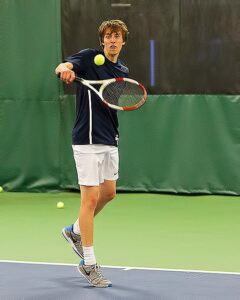 Zach Van Winkle won in both singles and doubles against Spokane. 