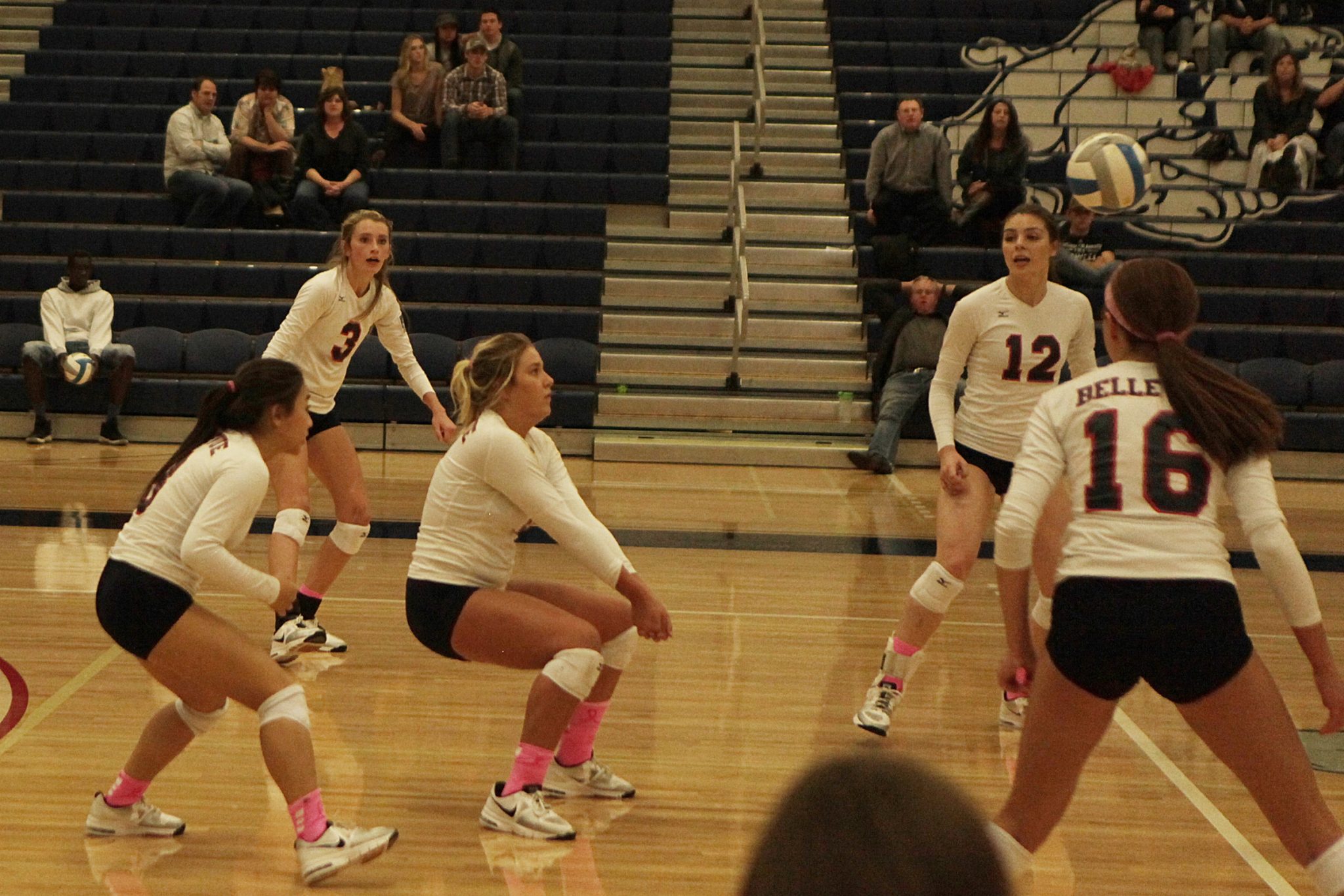 A BC volleyball returns the ball vs. Whatcom