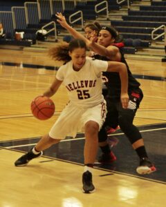 Brenda Akoto led Bellevue with 21 points. photo by Jim Hoehn.