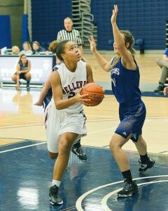 Brenda Akoto led BC but the squad fell short 69-66 at Centralia. photo by Rich Dworkis. 