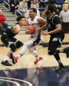 Taylor Freeman led the way with 23 points in the win over Edmonds. photo by Jim Hoehn. 