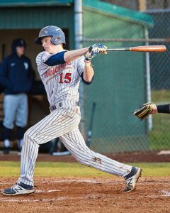 Grant DeLappe had six RBI's in game one and two home runs on the day against Tacoma. photo by Rich Dworkis.