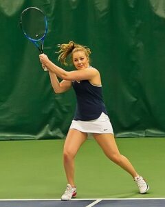 Moriah Austin won both #1 singles and doubles in the win over Treasure Valley. photo by Rich Dworkis.