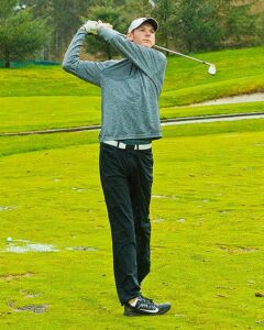 Sophomore Dexter Simonds shot 4-under par on day two of the NWAC League Match hosted by Green River. photo by Rich Dworkis.