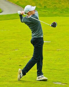 Evan Galando shot even par to finish third overall helping Bellevue to the team title at the Spokane League Match. photo by Rich Dworkis.