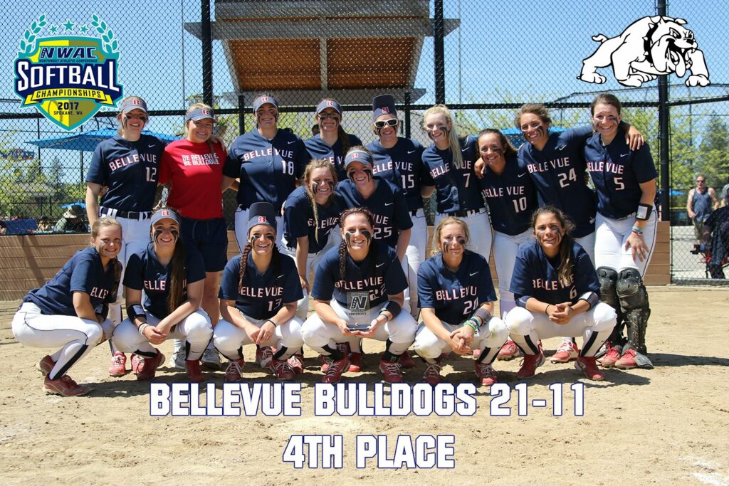 Team photo of BC softball team at NWAC championships