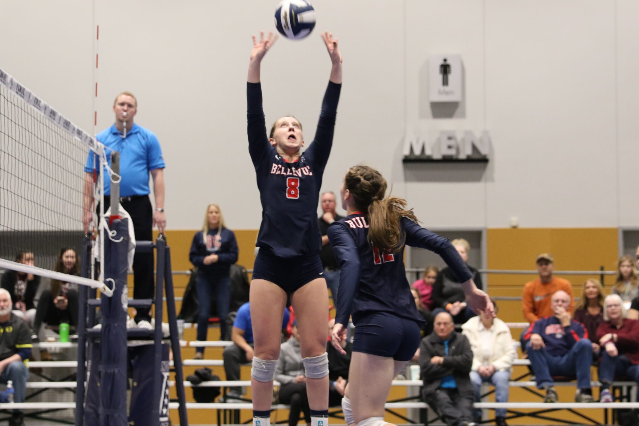 A BC player sets the ball