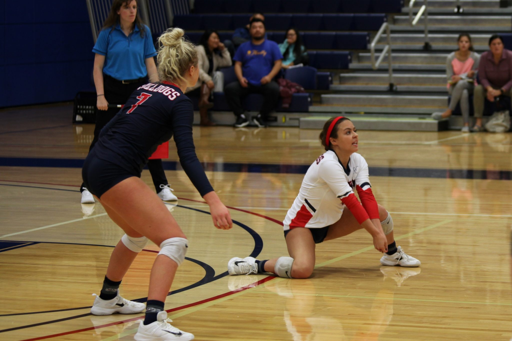 A BC player attempts a dig