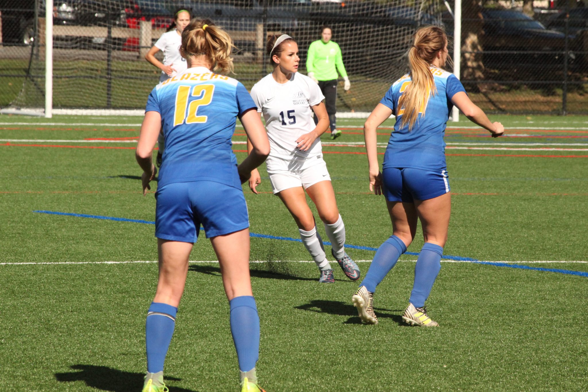 A BC player between two defenders