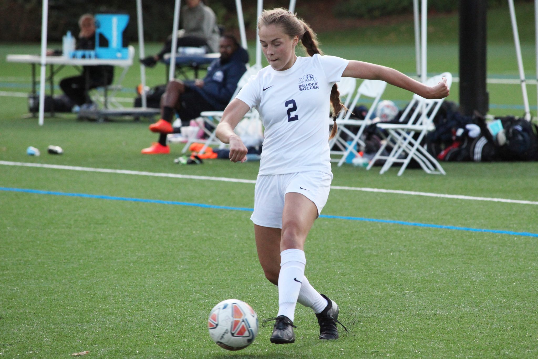 A BC player dribbles the ball