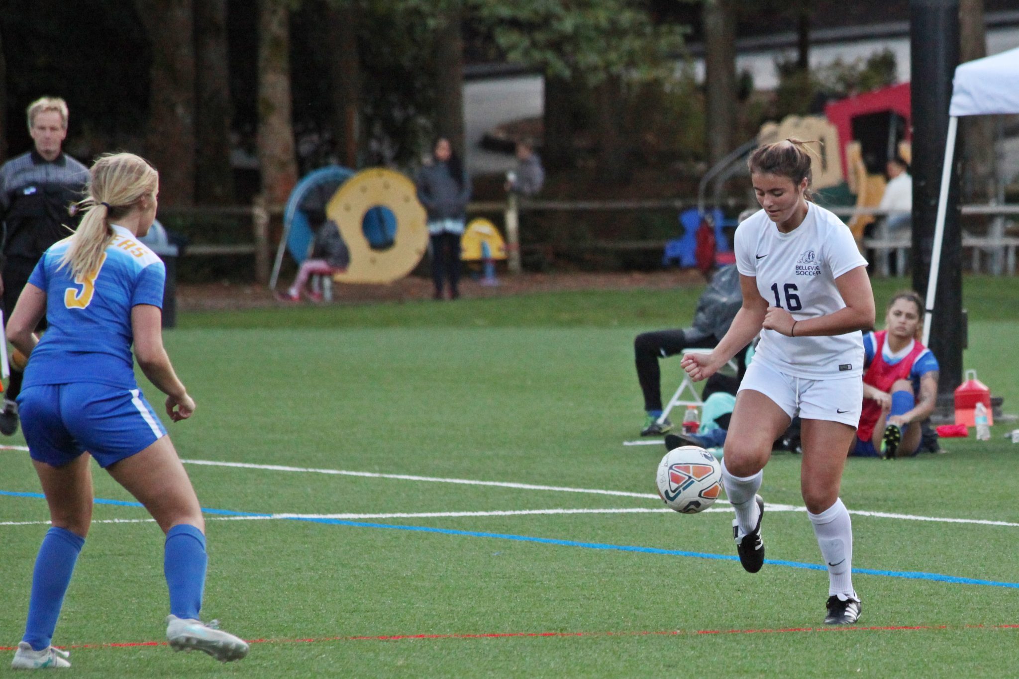 A BC player with the ball on the attack
