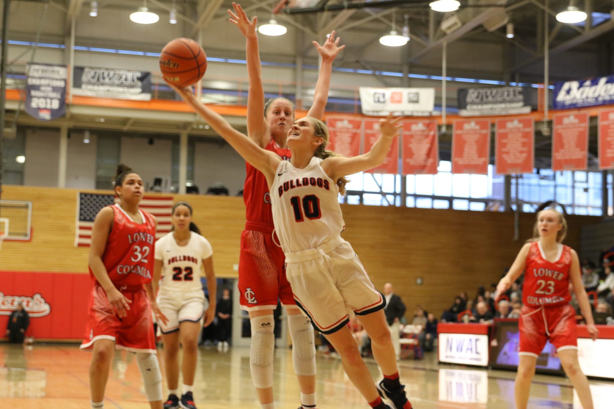 A BC player goes up for a shot