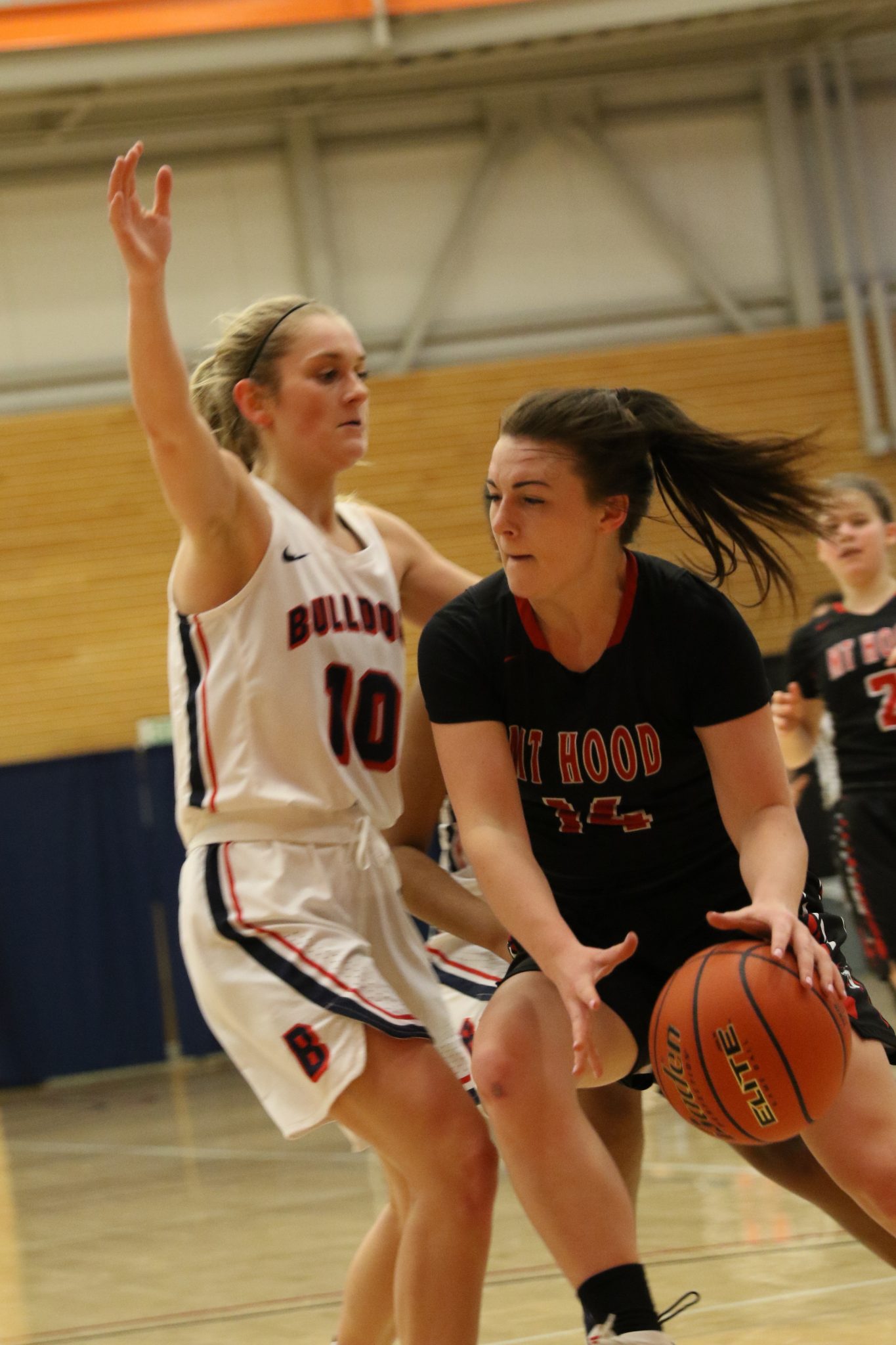 A BC defender guards at Mt. Hood player