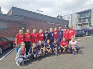 BC softball team after community service