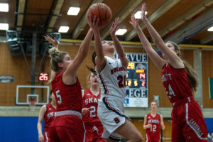 Ashley Anderson drives to the bucket