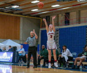 Sidney Schultz buries one of her three-pointers