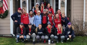 Bellevue College softball players with community members