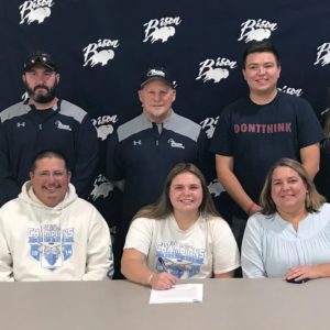 Great Falls High softball star Morgan Sunchild, surrounded by family and coaches,