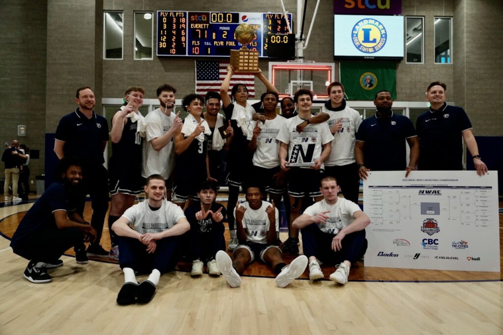 BC men's basketball after winning NWAC Championship