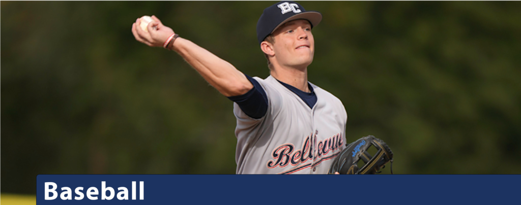 Bellevue player concentrating on a long toss.