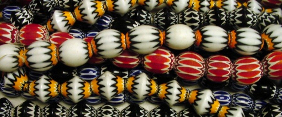 rows of beads close up