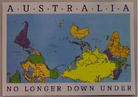 Australia upside-down map