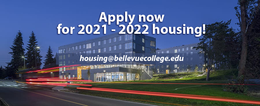 Apply now for 2021-2022 housing with night time view of BC Residence Hall