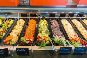 Full Salad Bar in a cafeteria
