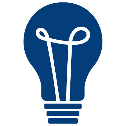 Blue light bulb graphic