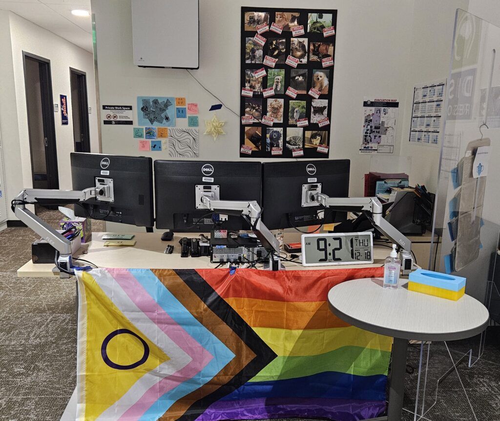 The Test Proctor Desk, where students check in for their exams.