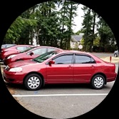 Red Car in a Parking Spot