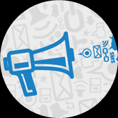 Blue Cartoon Megaphone