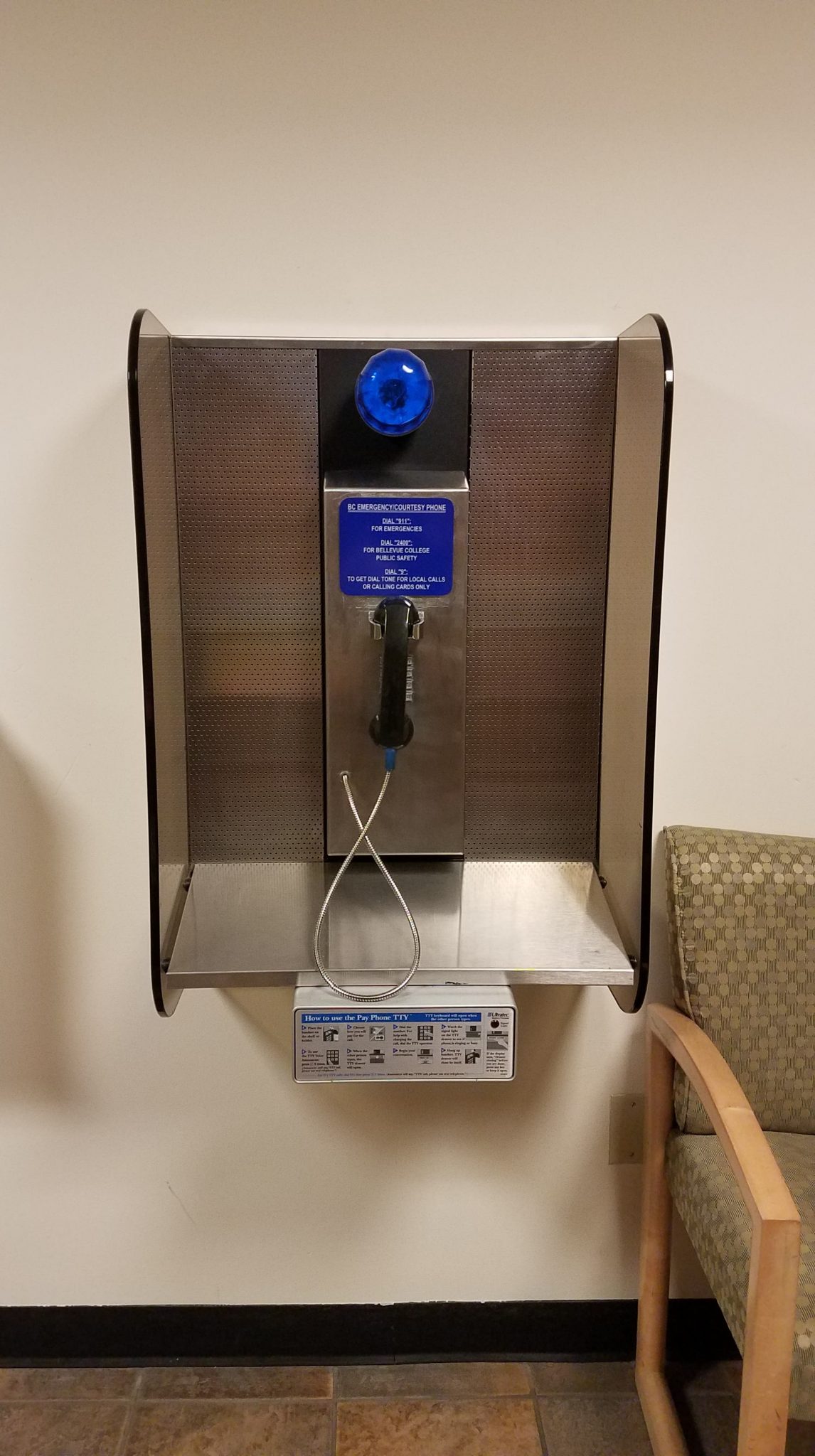 Public Safety Emergency Call box Silver with Blue light