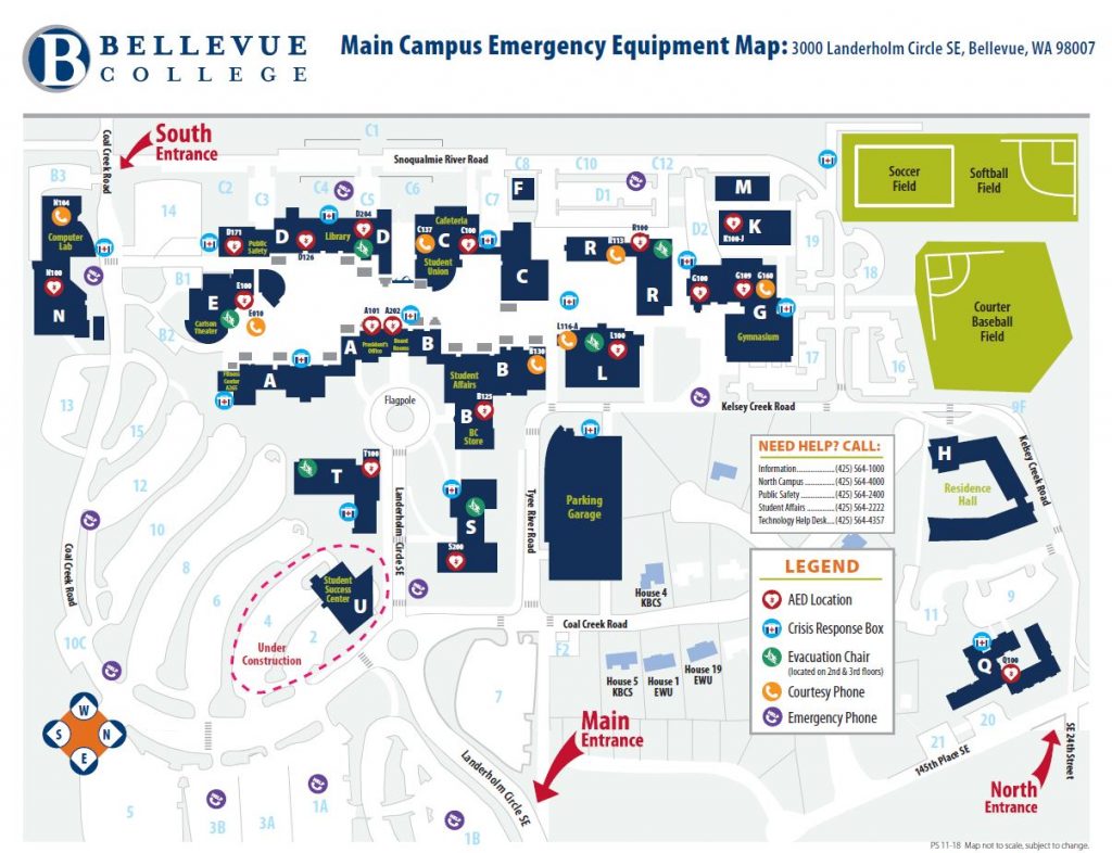 BC Main Campus Emergency Equipment Map